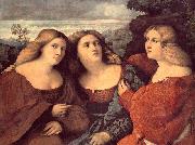 Palma il Vecchio The Three Sisters painting